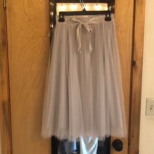 Paper bag cream tulle skirt